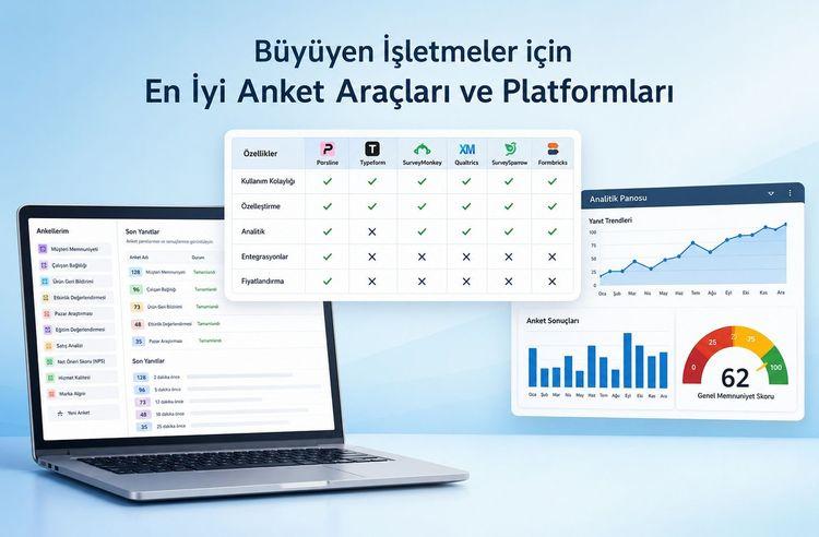 Porsline ve diğer popüler anket platformlarının özellik karşılaştırması